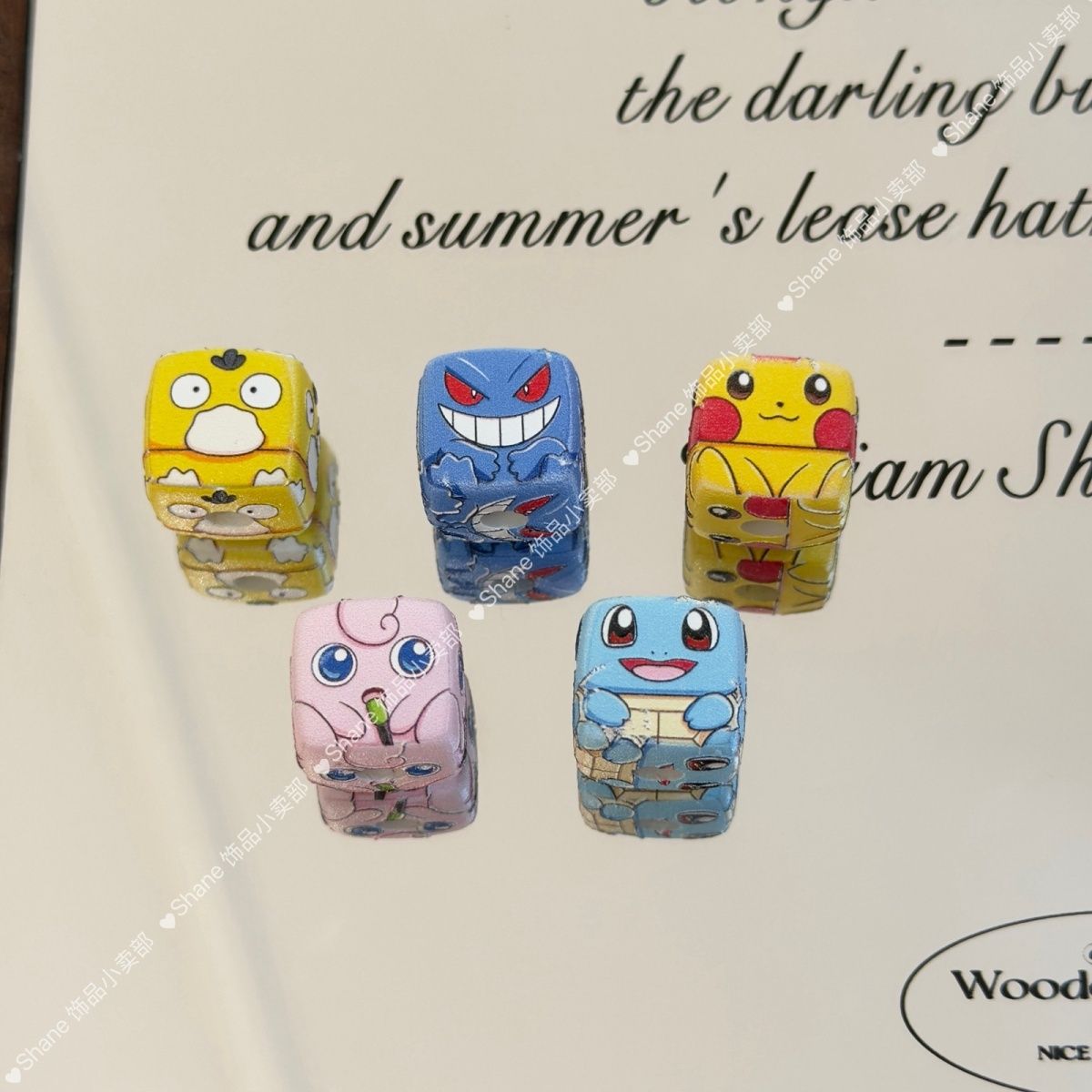 Phone Accessories Beads - 10pcs for Pikachu through-hole beaded 14MM