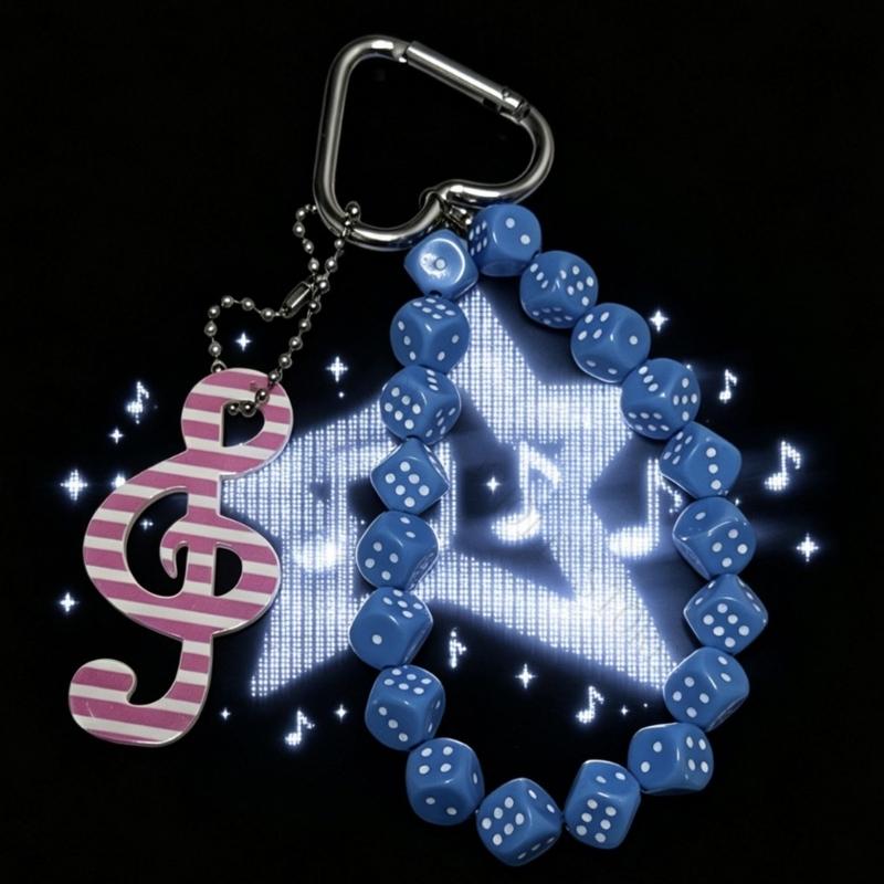 Phone Accessories For Teen Girls - R7UF Colorful Beaded Acrylic Keychain with