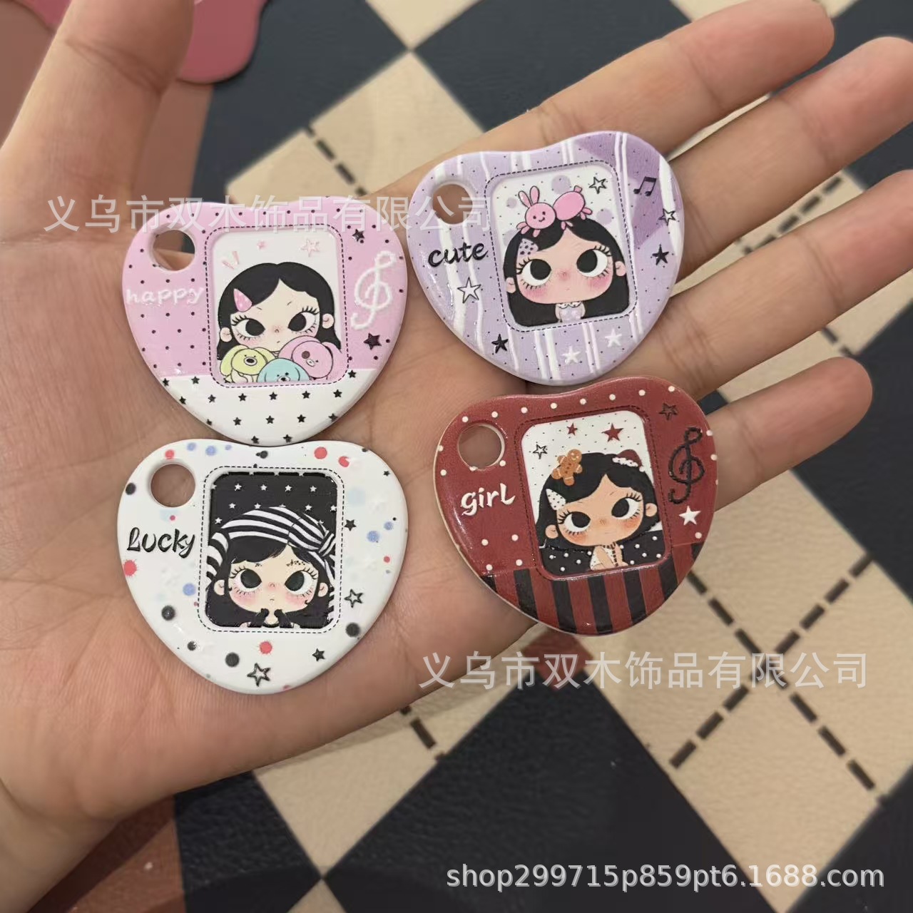10pcs Printed Relief Little Gi - огляд і ціна Phone Accessories Beads