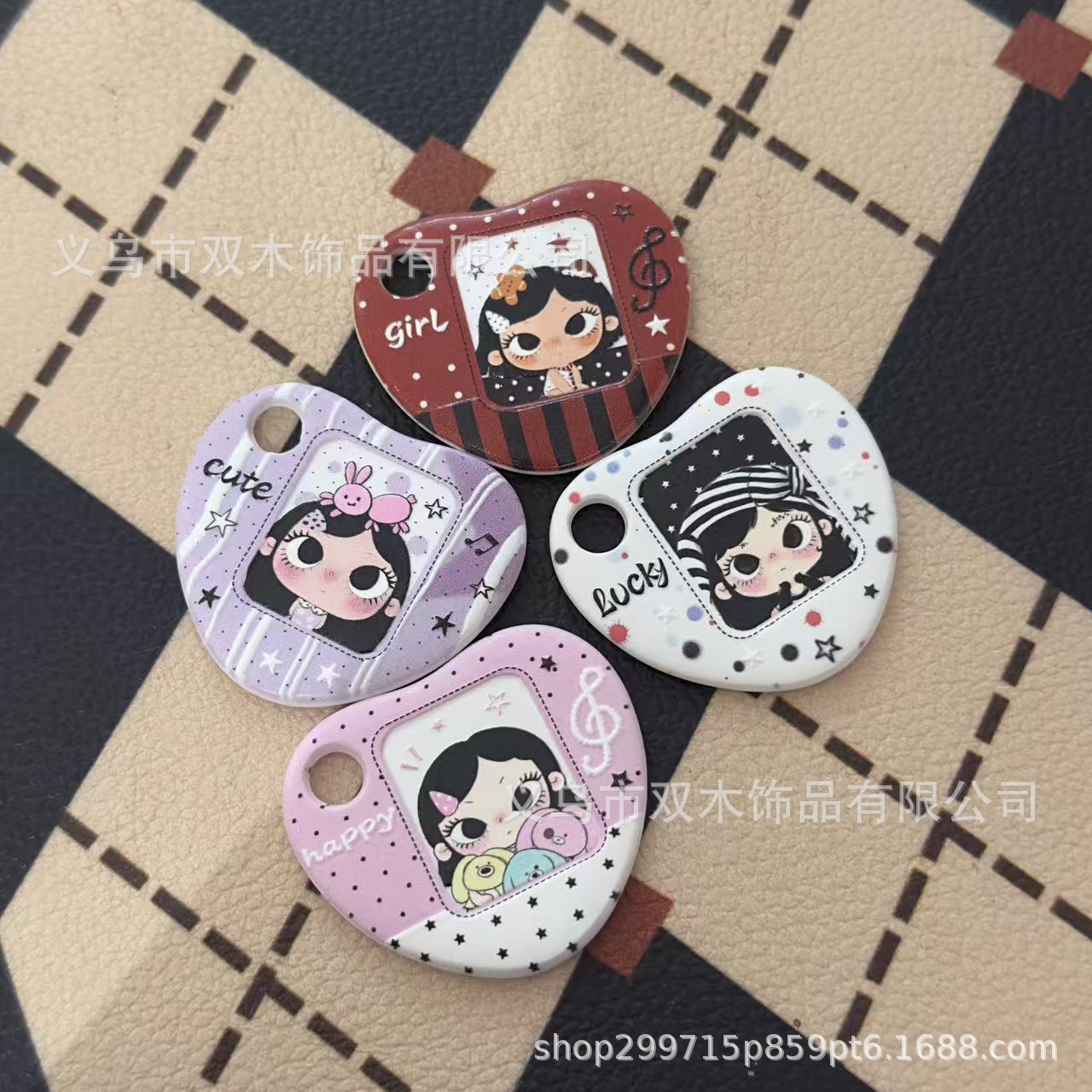10pcs Printed Relief Little Gi - огляд і ціна Phone Accessories Beads