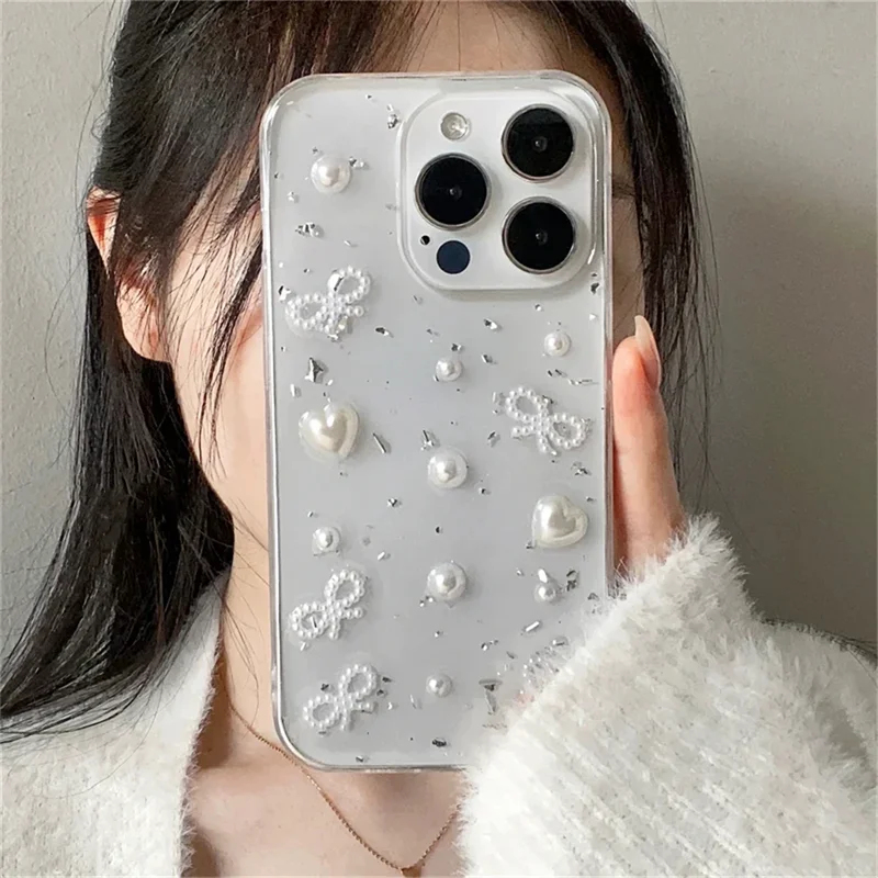 3D Pearl Bowknot Silver Foil P - огляд і ціна Phone Accessories Wholesale In China