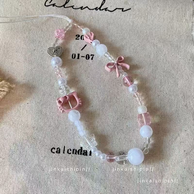 rendy Y2K Pink Bow Kitty Beade - огляд і ціна Phone Accessories For Teen Girls