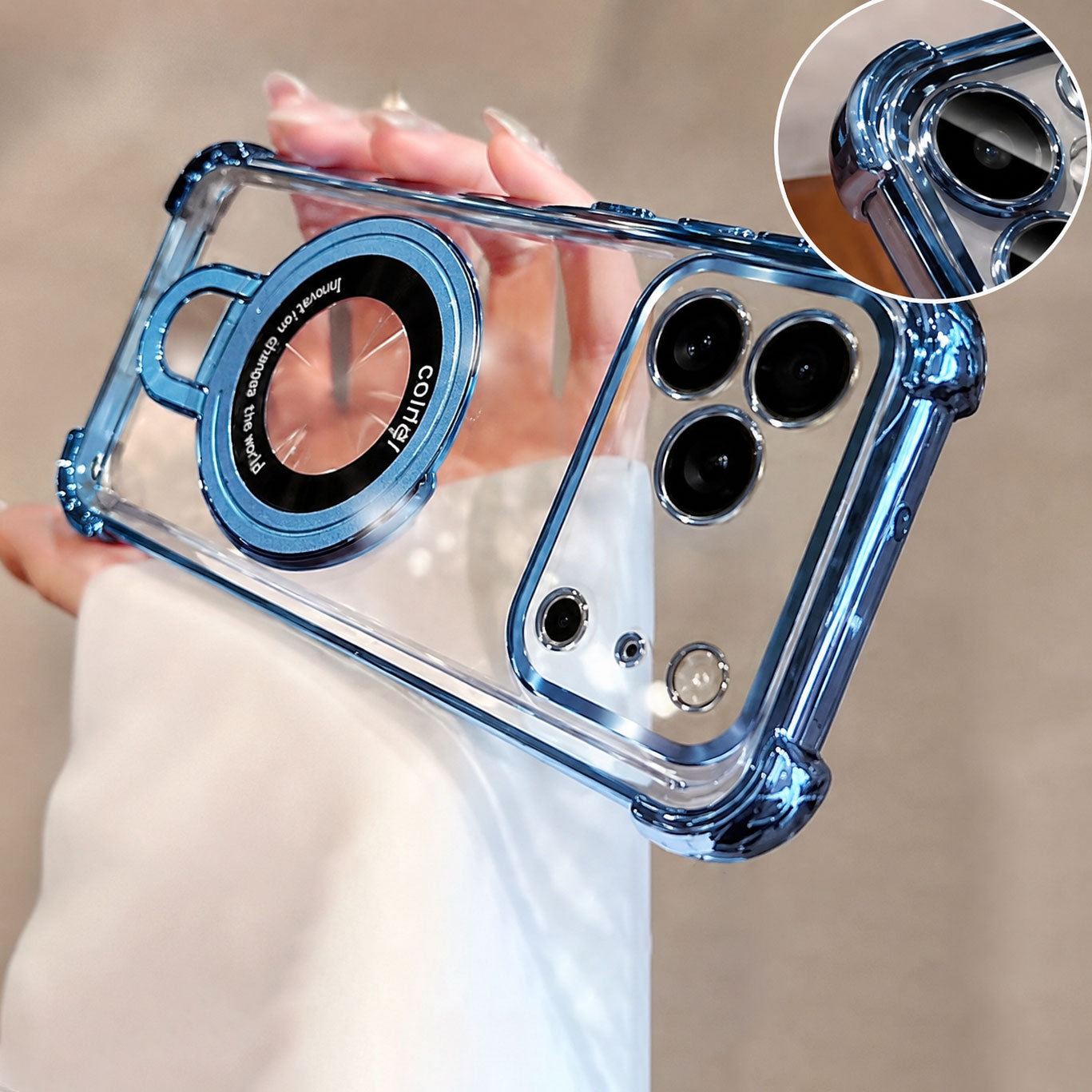 Luxury Clear  Plating Phone Ca - огляд і ціна Phone Ring Holder