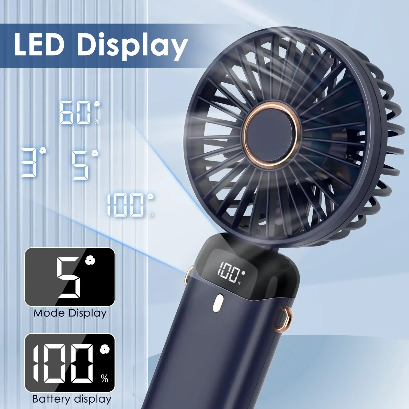 5000mAh Handheld Mini Fan Wire - огляд і ціна Neck Hanging Phone Holder