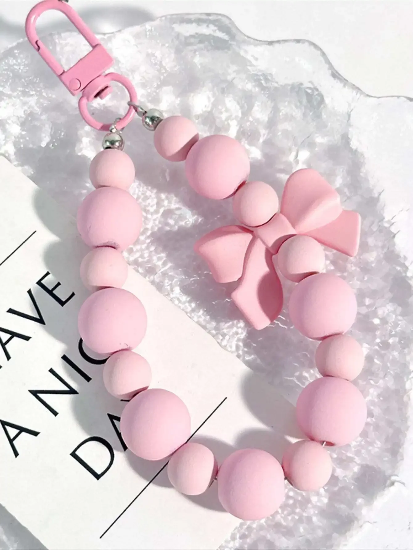 1pc Pink Pearl Bow Keychain Mo - огляд і ціна Phone Accessories For Teen Girls