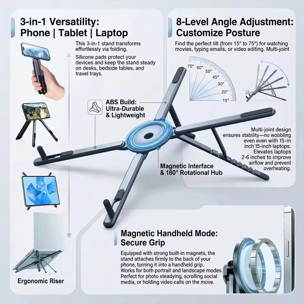 Portable Magnetic Phone Holder - огляд і ціна Selfie Stick Tripod